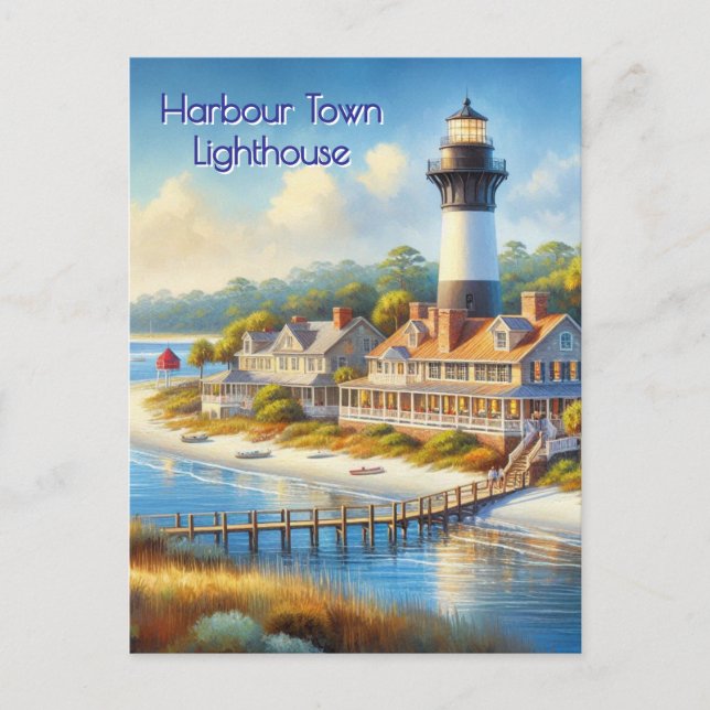 Carte postale du phare de Harbour Town (Devant)