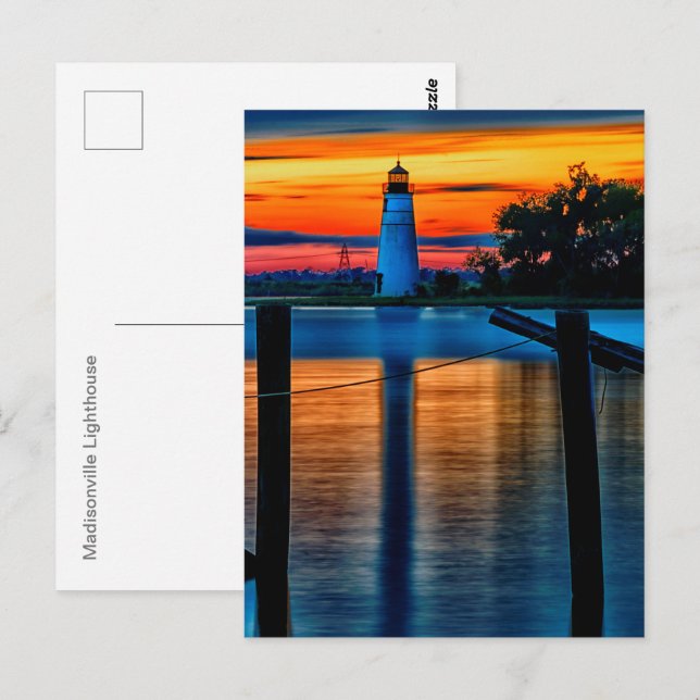 Carte postale du phare de Madisonville (Devant / Derrière)