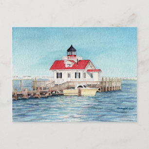 Carte postale du phare de Roanoke Island