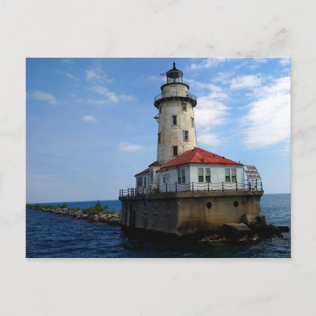Carte postale du phare du port de Chicago (Devant)