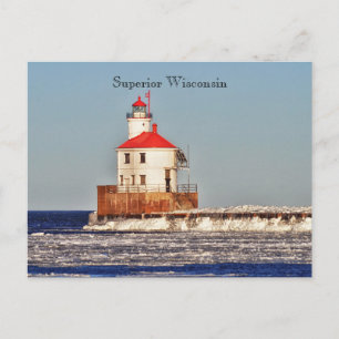 Carte postale du phare du Wisconsin