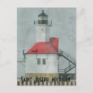 Carte postale du phare Saint Joseph Michigan