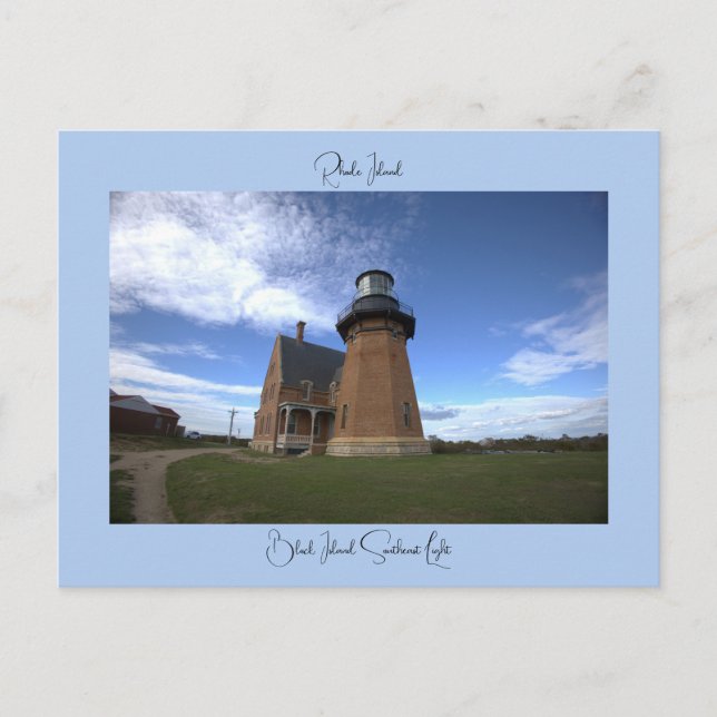 Carte postale du phare sud-est de Block Island (Devant)