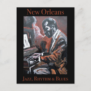 Carte postale du pianiste de jazz de La Nouvelle-O