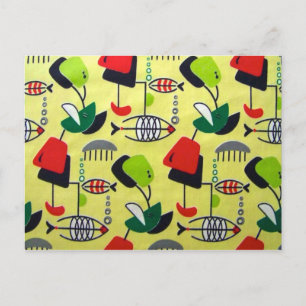 Carte postale du poisson atomique moderne du milie