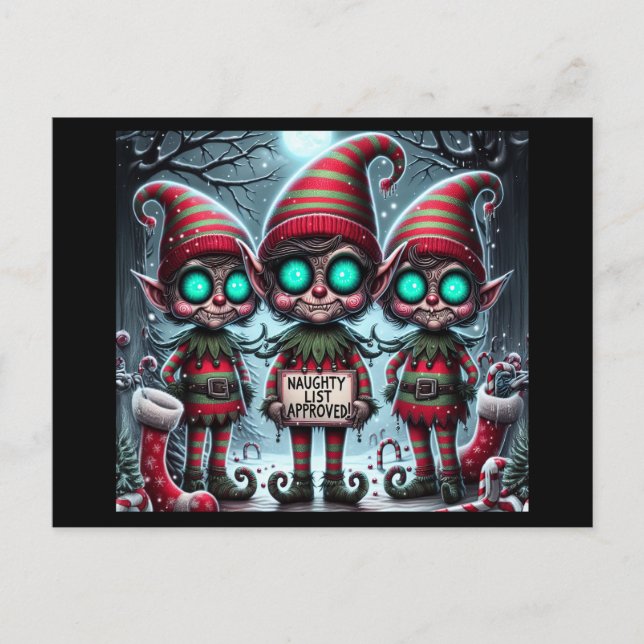 Carte postale du Pôle Nord Naughty Elf's Holiday (Devant)