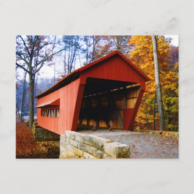 Carte postale du pont couvert George Hutchins (Devant)