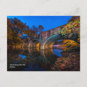 Carte postale du pont de Bennett Spring au crépusc