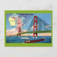 Carte postale du pont de Mackinac Island