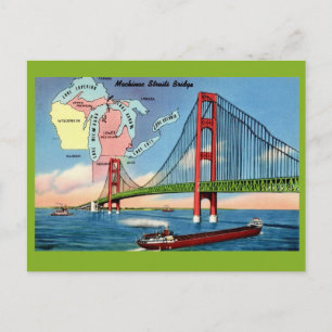 Carte postale du pont de Mackinac Island