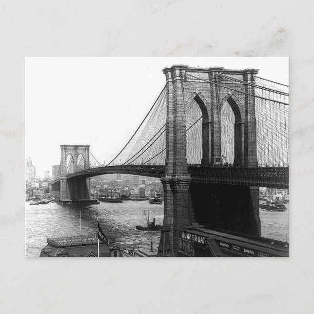 Carte postale du pont East River en 1900 (Devant)