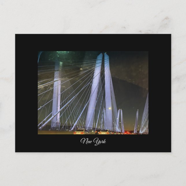 Carte postale du pont éclairé de New York (Devant)