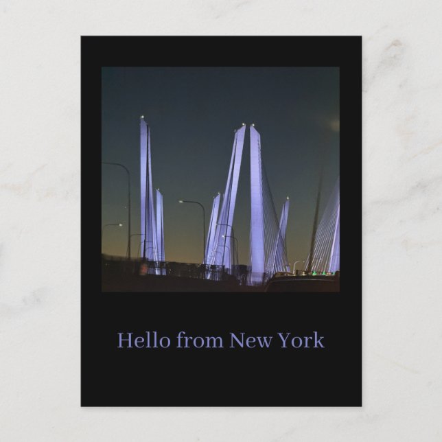 Carte postale du pont éclairé de New York (Devant)