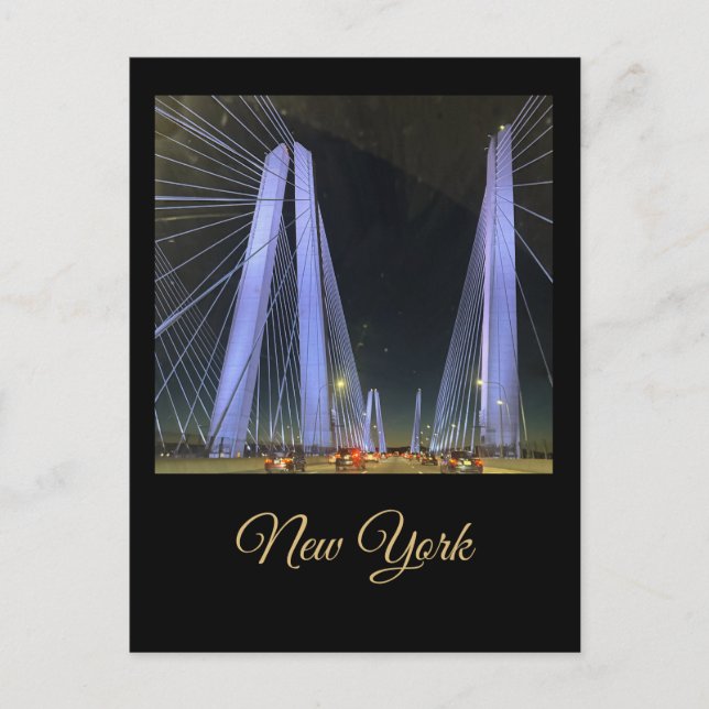 Carte postale du pont illuminé de New York (Devant)