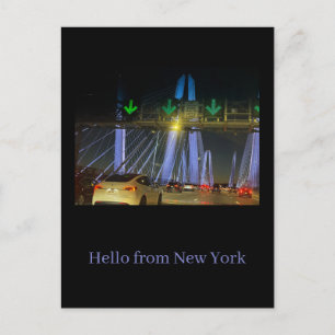 Carte postale du pont illuminé de New York