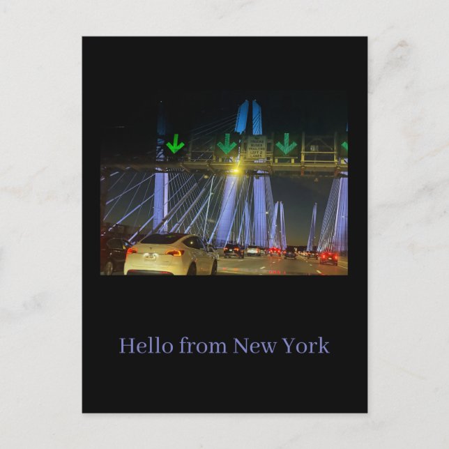 Carte postale du pont illuminé de New York (Devant)
