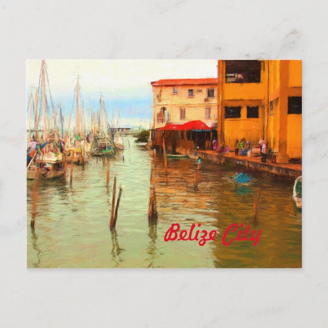 Carte postale du port de Belize City (Devant)