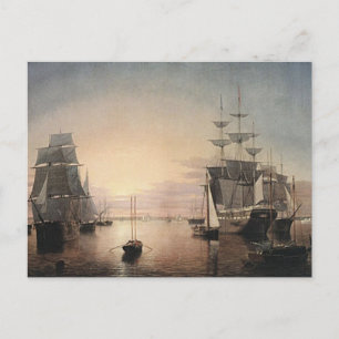 Carte postale du port de Boston