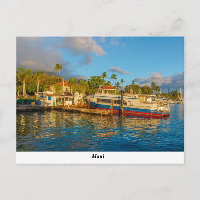 Carte postale du port de Lahaina (Devant)