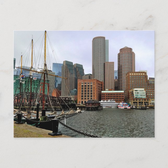 Carte postale du port maritime Boston Massachusett (Devant)