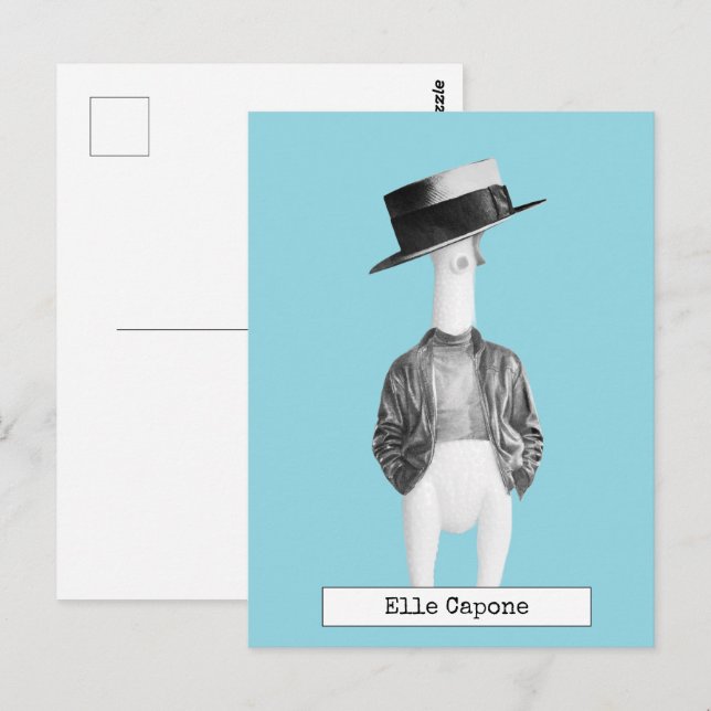 Carte postale du poulet en caoutchouc sympa (Devant / Derrière)