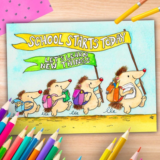 Carte postale du premier jour de l'école par Nicol (Créateur téléchargé)