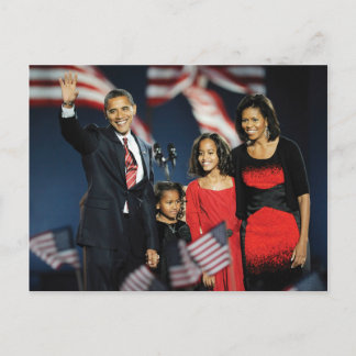 Carte postale du président élu Obama et sa famille