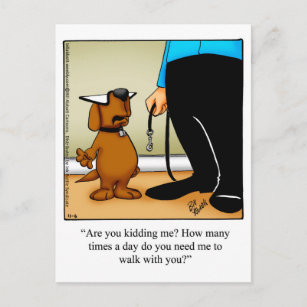 Carte postale du propriétaire de chien drôle