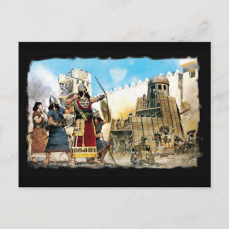carte postale du roi assyrien