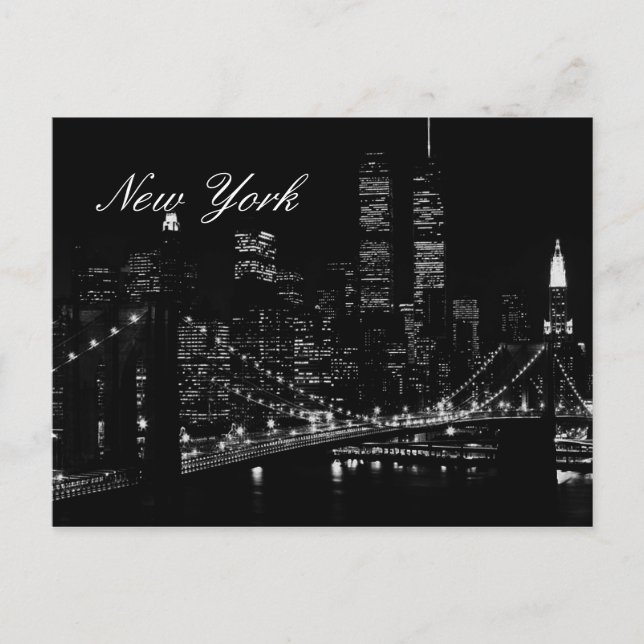 Carte postale du script de nuit de New York (Devant)