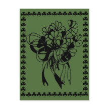 Carte postale du Shamrock irlandais Bouquet St. Pa