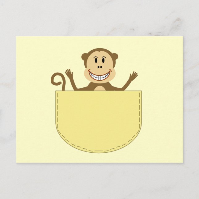 Carte postale du singe dans une poche (Devant)