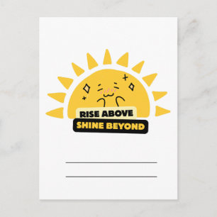 Carte postale du soleil mignon S'élever au-dessus