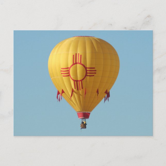 Carte postale du symbole Zia Sun Hot Air Balloon (Devant)
