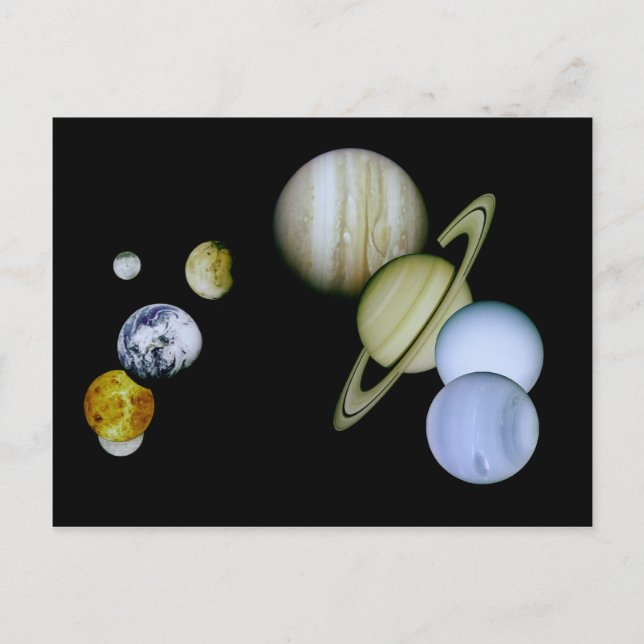 Carte postale du système solaire - cadeau Astronom (Devant)