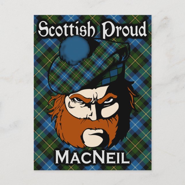 Carte postale du tartan du clan écossais MacNeil (Devant)