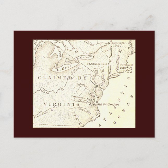 Carte postale du territoire de Virginie (Devant)