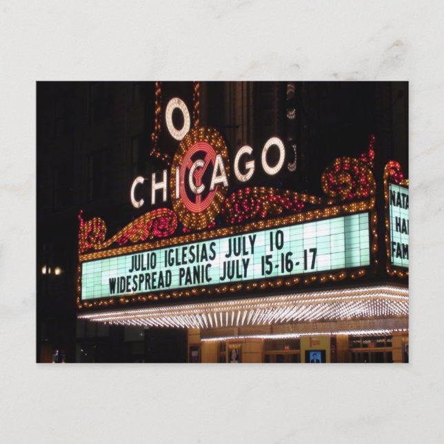 Carte postale du théâtre de Chicago (Devant)