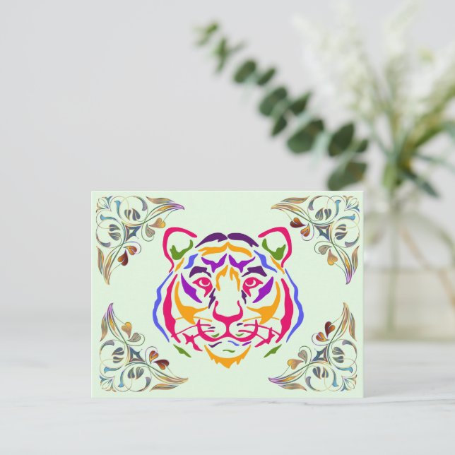 Carte postale du tigre (Debout devant)