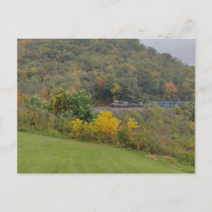 carte postale du train d'automne