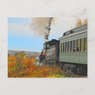 Carte postale du train d'automne