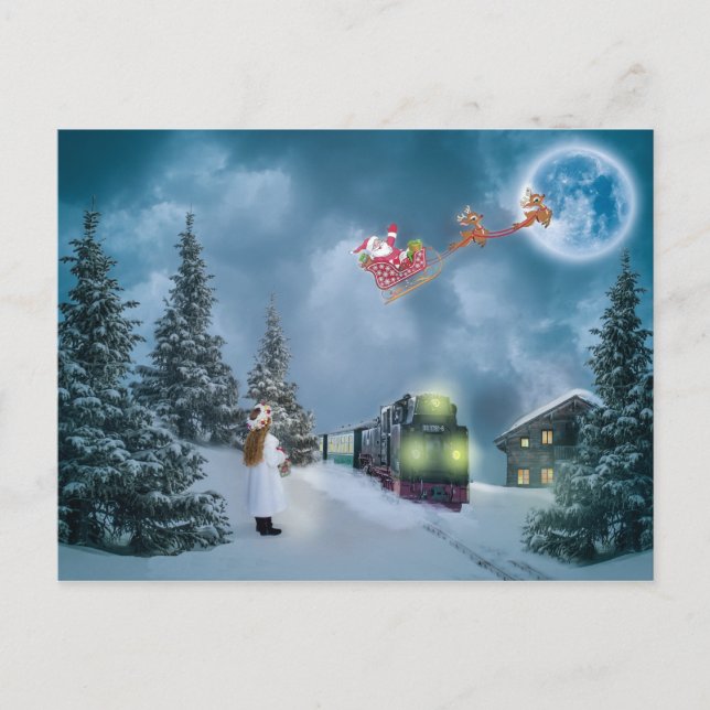 carte postale du train de noël (Devant)