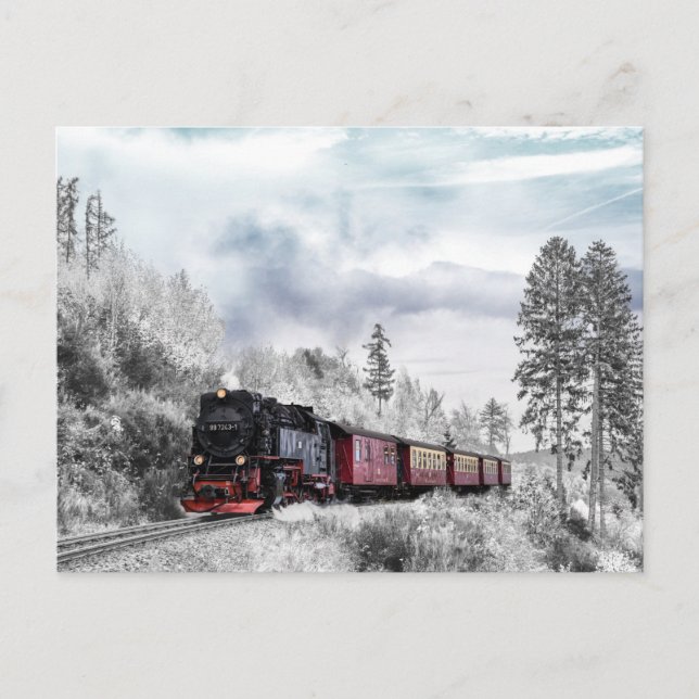 carte postale du train d'hiver (Devant)