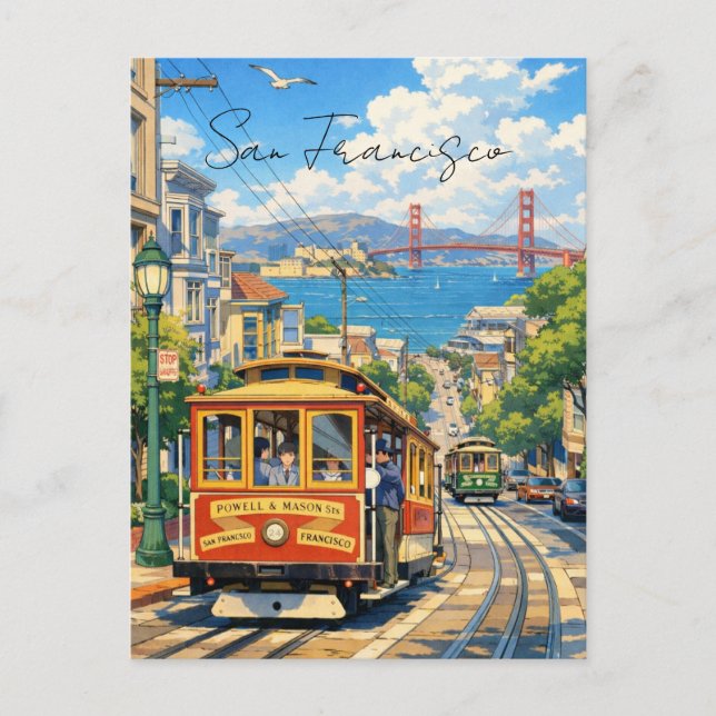 Carte postale du tramway de San Francisco (Devant)