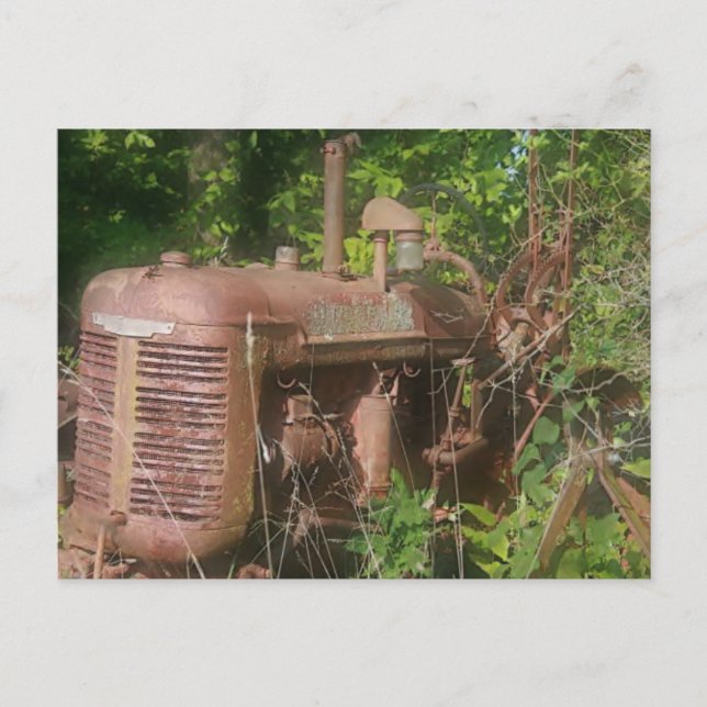 carte postale du vieux tracteur (Devant)