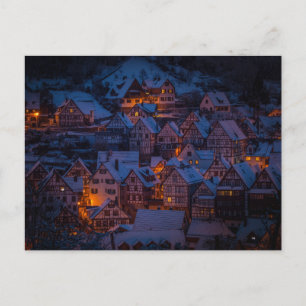 carte postale du village d'hiver