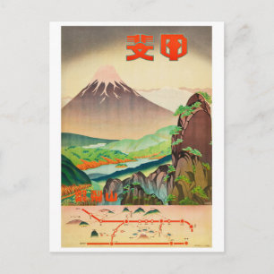 Carte postale du Vintage voyage du Mont Fuji Japon