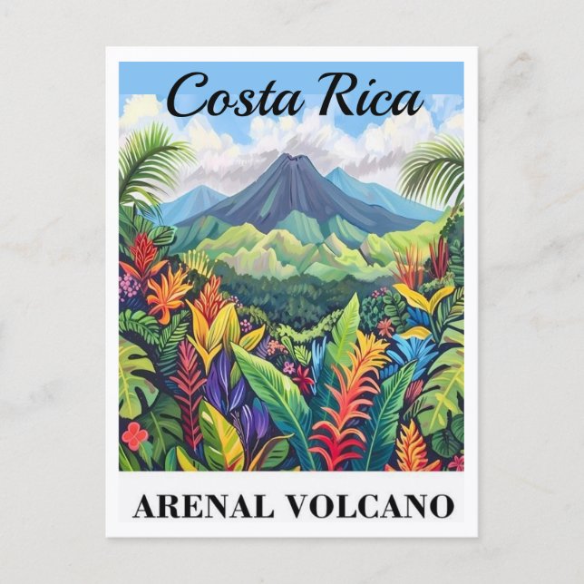 Carte postale du volcan du Costa Rica (Devant)