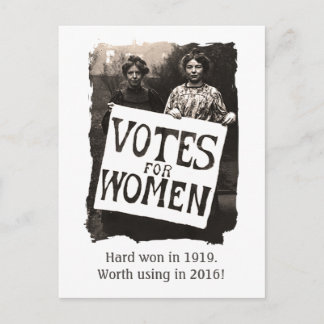 Carte postale du vote féminin vintage 2016