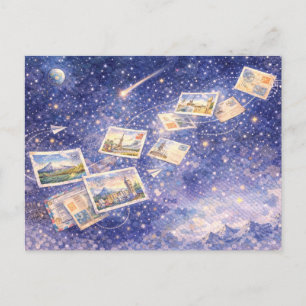 Carte postale du voyage cosmique Postcrossing